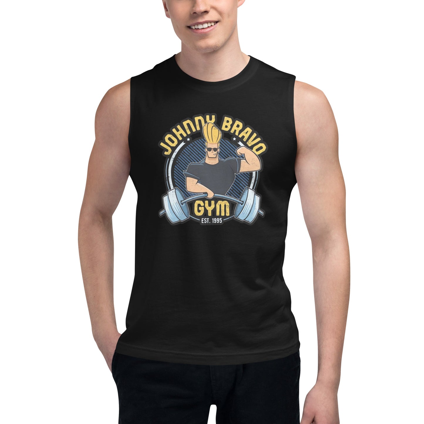 Camiseta sin mangas perfecta para entrenar, Camiseta Johny Bravo Gym comprala en línea y experimenta el mejor servicio al cliente.