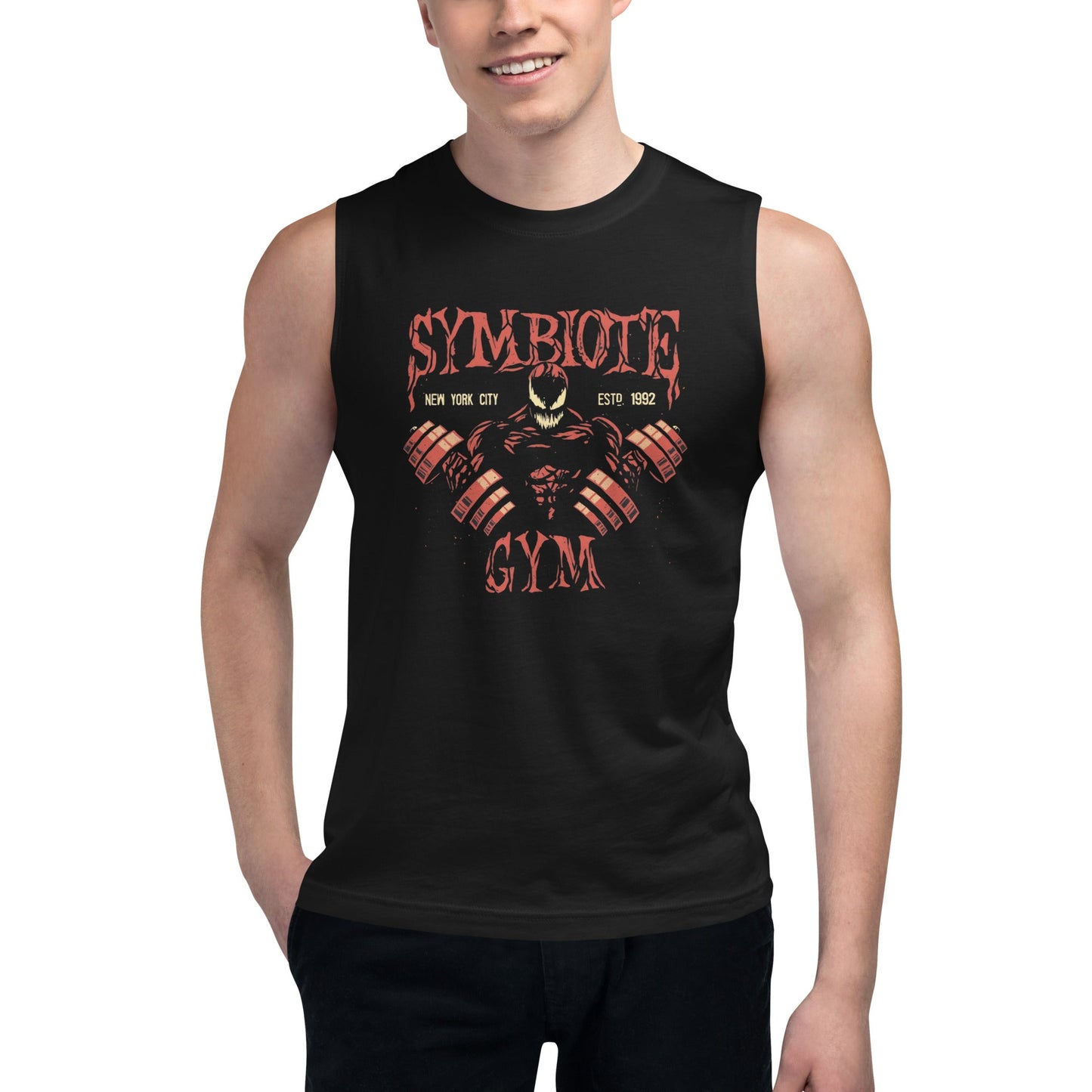 Camiseta sin Mangas Symbiote Gym, Nuestras Camisetas son unisex disponibles en la mejor tienda online, compra ahora en Gymbros!