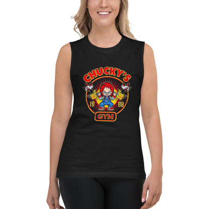 Playera sin Mangas de Chucky's Gym, Disponible en la mejor tienda online para comprar tu merch favorita, la mejor Calidad, compra Ahora en Gymbros! 