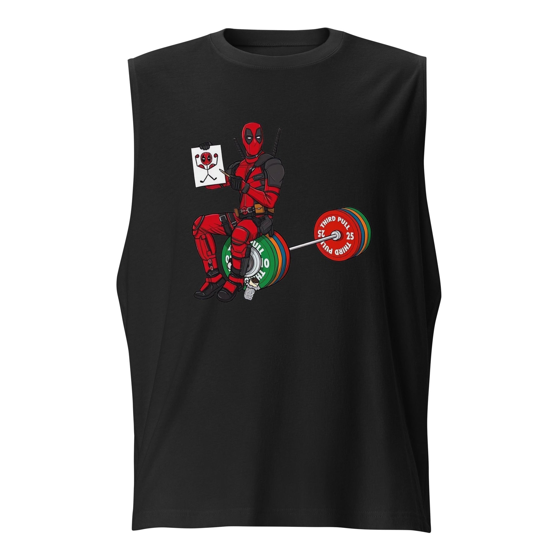 ¡Compra el mejor merchandising en Gymbros! Encuentra diseños únicos y de alta calidad en playeras, Camiseta DeadLift con Deadpool